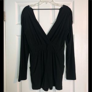 Black long sleeved romper